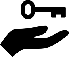Hand Holding Up A Key Outline Svg File, Free Vectors File